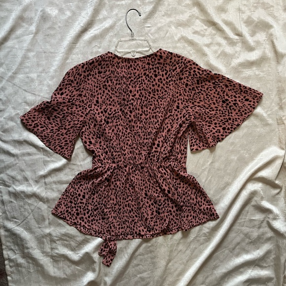 Miami Leopard Print Pink Wrap Top - Picture 4 of 8